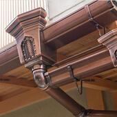 天沟排水管庭院别墅转角落水雨水斗日式 紫铜K型半圆屋檐雨水槽