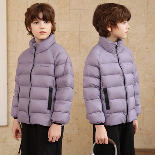 儿童立领羽绒服排骨男女童秋冬装新款洋气时髦轻薄外套保暖上衣潮