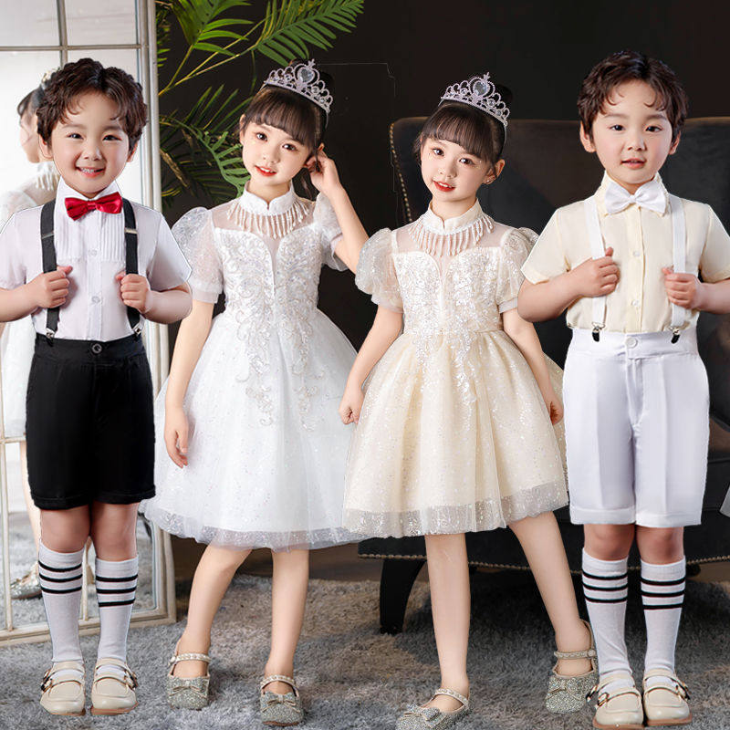 六一儿童演出服幼儿园舞蹈大合唱女童蓬蓬裙公主裙男童表演服礼服
