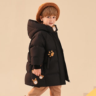 儿童宝宝男童羽绒服冬季2025新款中长款男宝小童洋气加厚童装外套