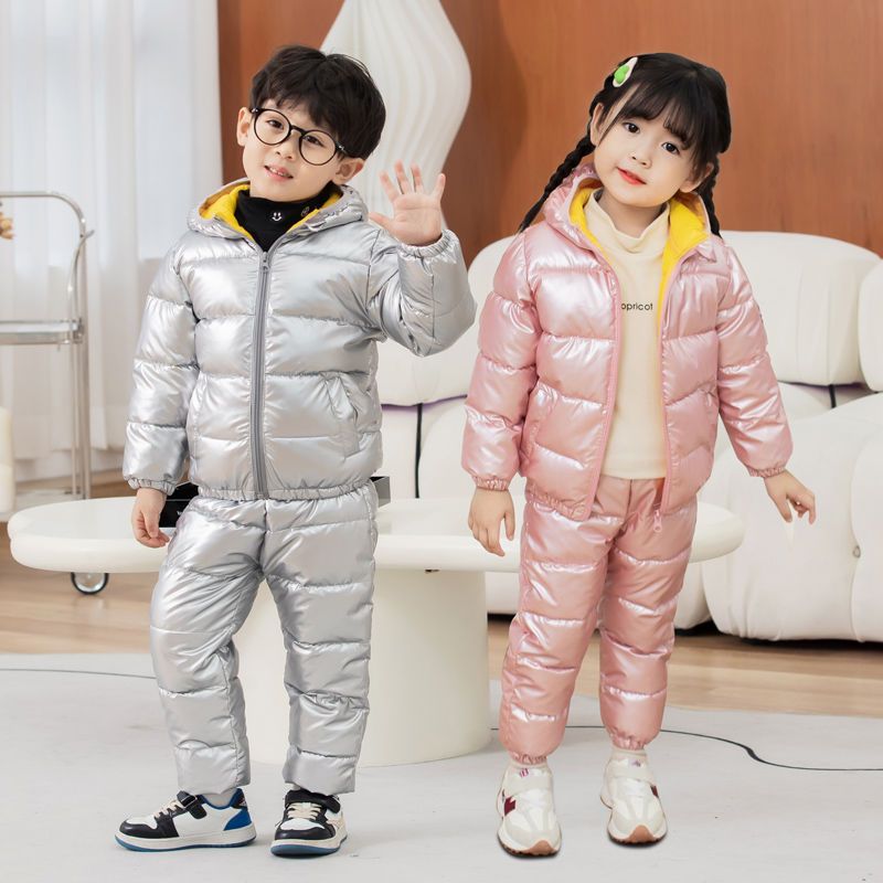 儿童羽绒棉服套装男童棉袄女童棉裤宝宝婴幼儿两件套棉衣外套冬季
