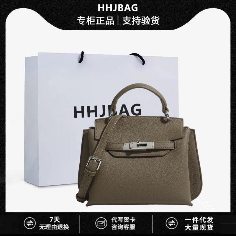 2025新款女单肩包纹感新款高级斜挎包复古凯利通勤包小众时尚锁扣