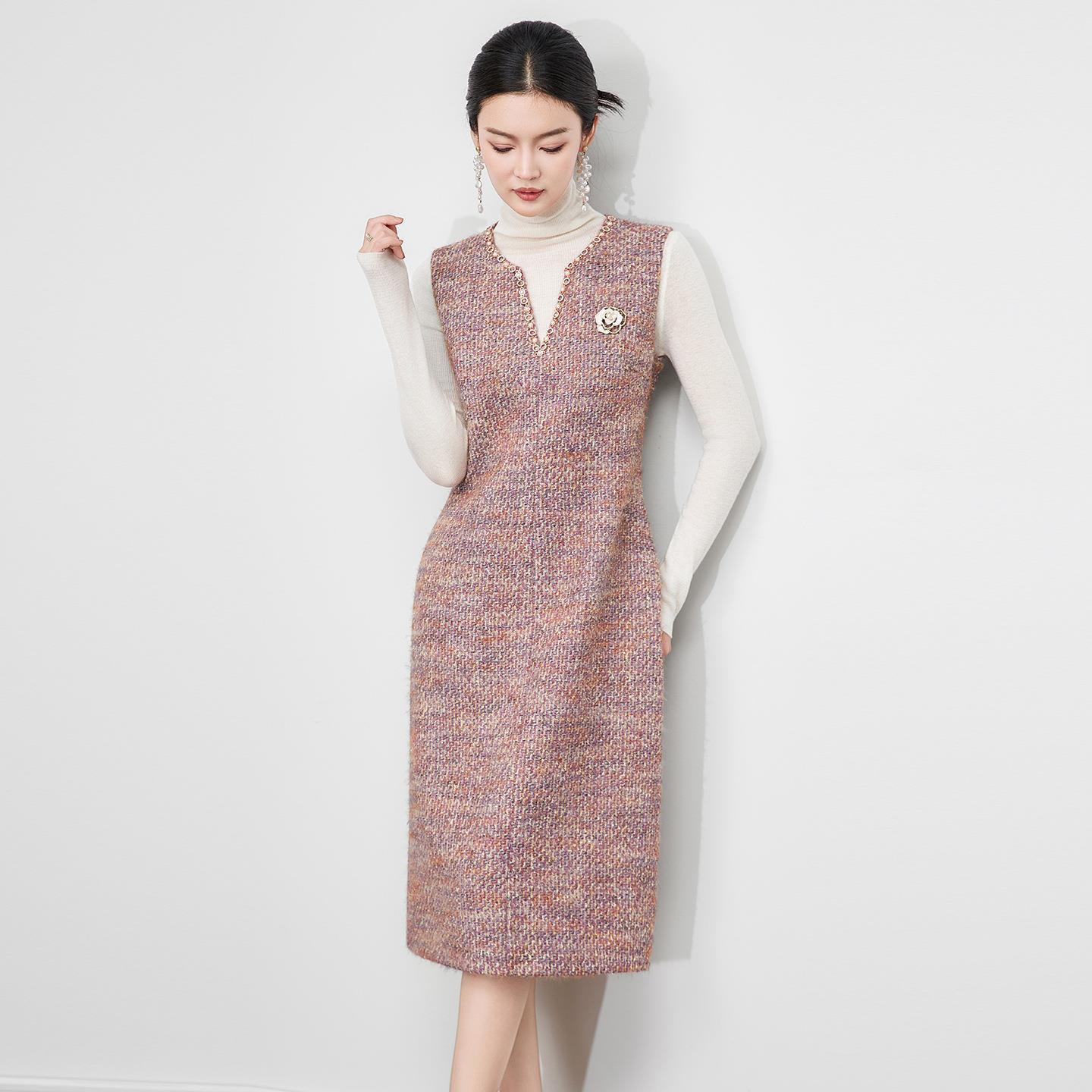 2025无袖优雅粗花呢背心-连衣裙南油加厚小香法式高货2513803温柔