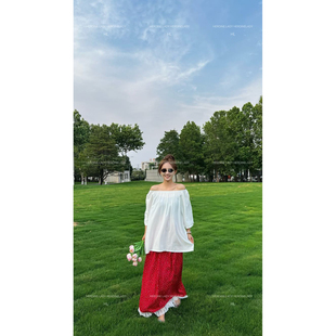 甜美气质优雅女神显瘦百搭宽松蕾丝直筒半裙 探戈 HL棉绸夏季