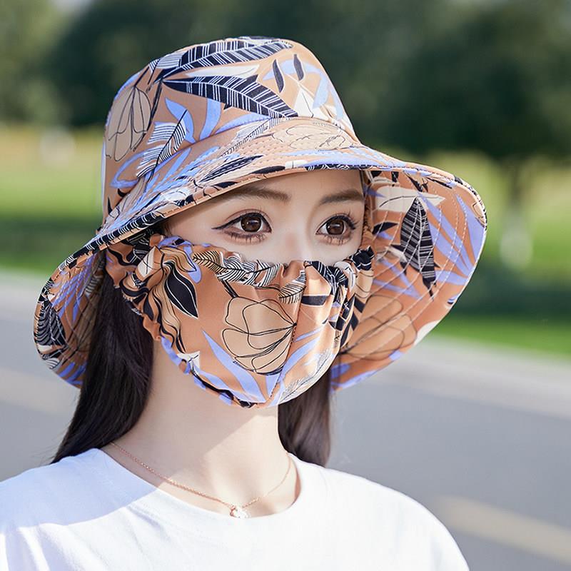 正品岩谷官方帽子口罩一体防晒帽女夏太阳帽防紫外线中年妈妈面罩