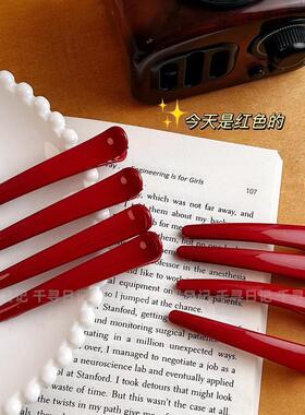 新年头饰无痕化妆夹红色发卡边夹少女心刘海夹侧边鸭嘴夹发饰头饰