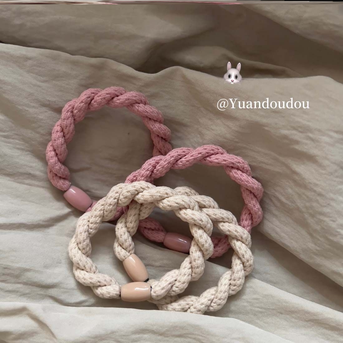 bm软嫩色系升级牢固桃粉绳小众丸子头扎的紧博主推荐少女头绳皮筋