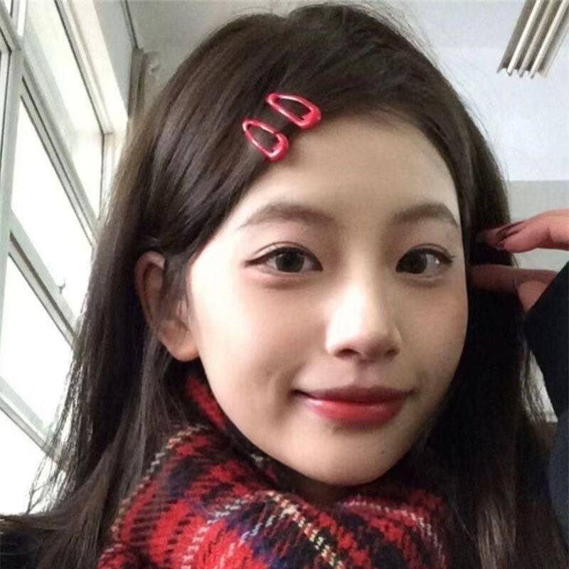 红色迷你水滴发夹女复古BB夹少女镂空刘海发卡甜美发饰