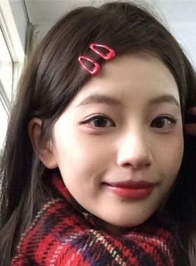 红色迷你水滴发夹女复古BB夹少女镂空刘海发卡甜美发饰