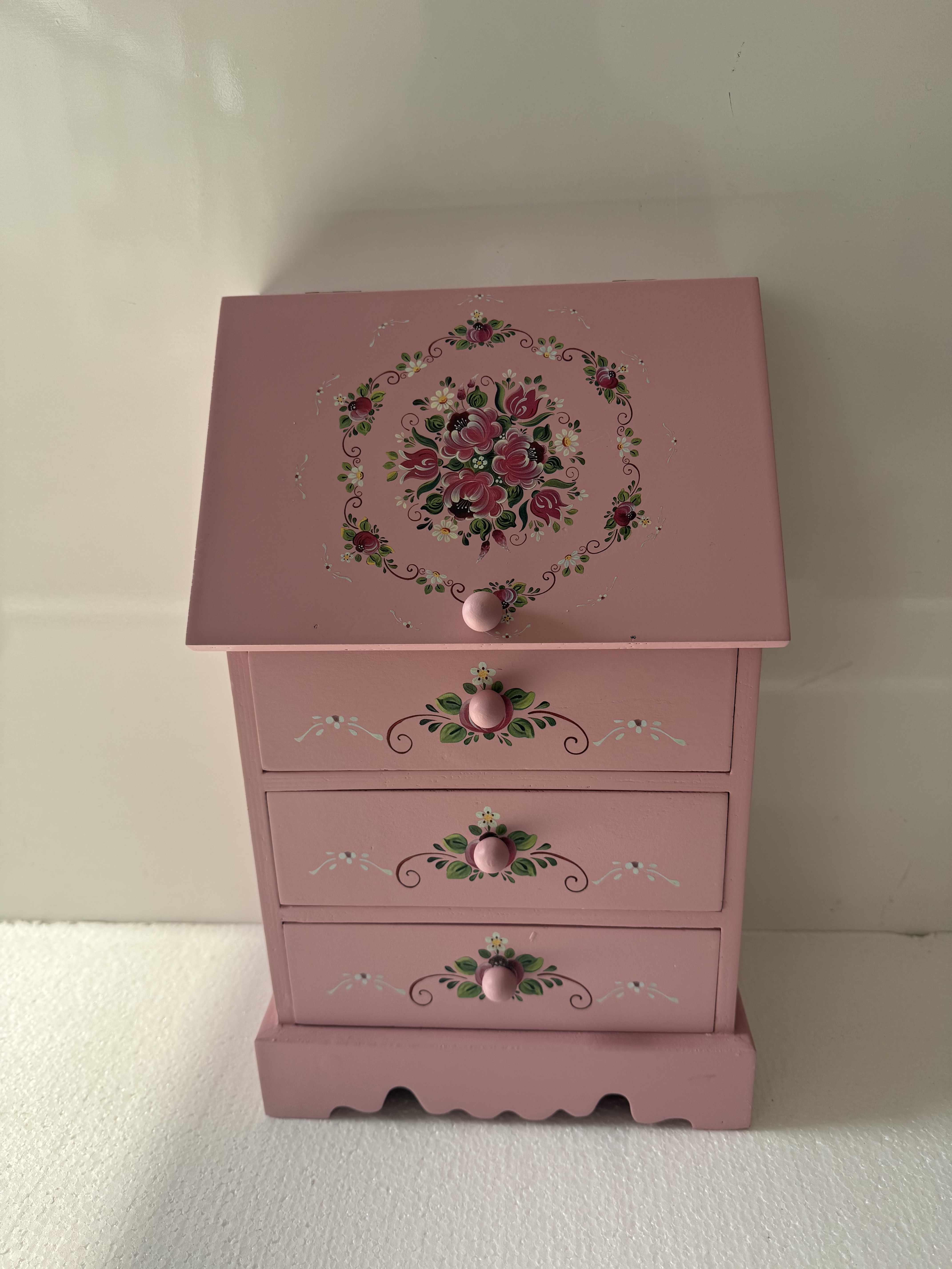 欧式乡村少女首饰盒木质多层抽屉收纳盒桌面装饰小斗柜全实木柜子