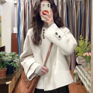 韩系高级感超好看小个子女 新款 小香风短外套法式 毛呢2025年秋冬季