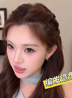 黑色隐形插梳bb夹侧边发夹女前额刘海夹高颅顶蓬松神器公主头发卡