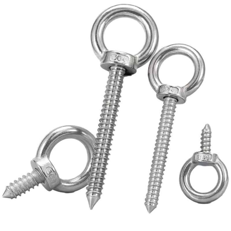 304不锈钢吊环螺丝钉带圆环自攻钉挂钩自钻羊眼圈型自攻 音响螺栓