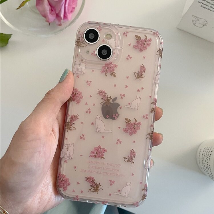 iphone12promax手机壳苹果12电话壳iphone13pro保护套x小众xr女iphone14pro碎花兔子14pro透11ins风7plus/6s