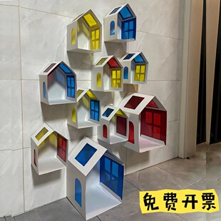 幼儿园窗户光影区手工房子美工建筑区域角纸盒环创材料彩色玻璃纸