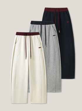 【爆米花】风松紧腰撞色抽绳弯刀垂感裤ss26519