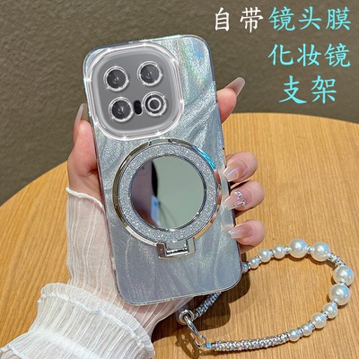 适用iQOO13手机壳镜子支架V2408A带镜头膜vivoiqoo13外壳高级潮女5g爱酷十三全包边保护套ipoo新款iq00防摔软