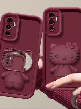 vivoS10e手机壳带镜子2130A硅胶软vivo s10pro保护套v2121a全包5g防摔vlvos10卡通支架viv0s10pr0新款高级女