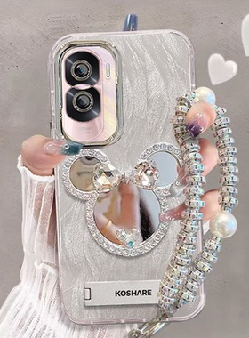 适用华为荣耀x50i手机壳化妆镜子CRT-AN00带镜头膜honorx50l保护套crt—anoo新款女h0n0r全包防摔软x501高级