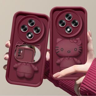 适用OPPOA3 5G手机壳带镜子PKA110新款oppoa3pro保护套PJY110软硅胶opopa3镜头全包0pp0a3pr0防摔女外套支架