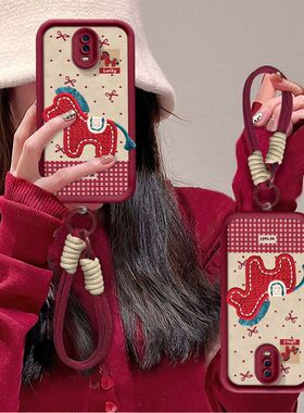 适用oppor17手机壳新款PBEM00软硅胶opopr17保护套0pp0r十七本命年马poopr镜头全包边防摔卡通手绳喜庆高级女