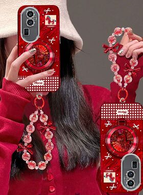 适用opporeno10手机壳女PHW110镜头全包防摔reno10pro+保护套PHU110本命年马0pp0ren010pr0新年款PHV110红5g