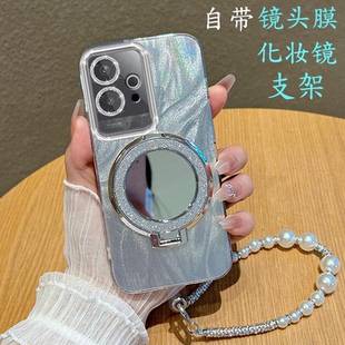 适用realmegt6手机壳镜子支架RMX3800带镜头膜oppo真我gt6保护套38OO新款外壳女GT六全包边5g防摔jt6高级网红