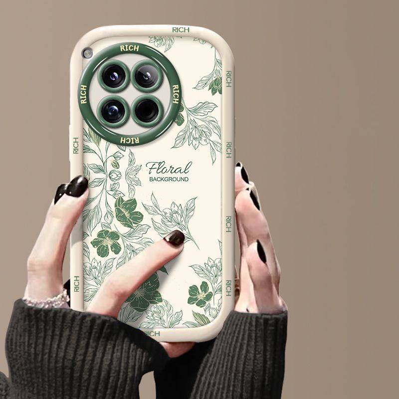 适用一加12手机壳PJD110软硅胶1加11保护套PHB110高级花oneplus一加十二全包5g防摔1+11新款十一清新潮女