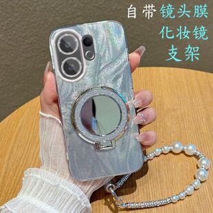 适用vivos30手机壳镜子支架vivos30promini保护套vlvos3o带镜头膜5g全包防摔软边viv0s30pr0mlnl新款潮女高级
