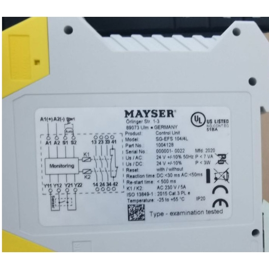 德国mayser继电器   1000842 SG-EFS 134 ZK2/1 AC 230 V