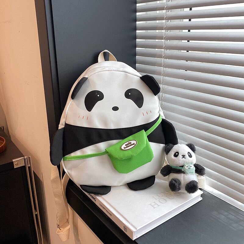 可爱熊猫包包卡通双肩包ins少女背包软妹百搭大学生上课迷你书包