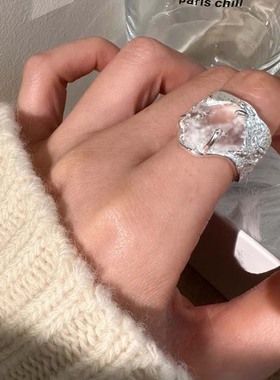 冰裂水晶月球表面戒指