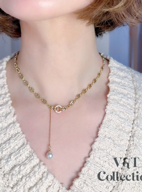 VT 原创设计大牌款猪鼻子项链 Inverse Time轻奢百搭双扣锁骨链