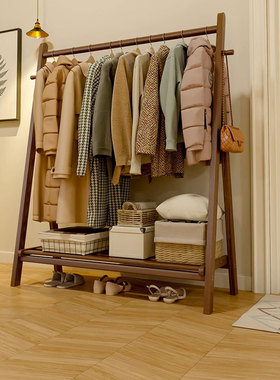 德国衣帽架落地卧室内实木家用床头柜简易多功能立式客厅晾衣架
