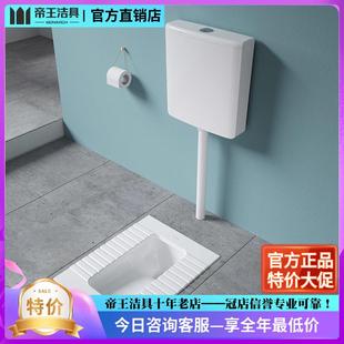 水箱防臭便池盆卫生间家用蹲厕所大便器 帝王洁具蹲便器整套蹲坑式