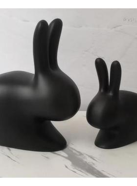 现代简约创意样板房售楼处树脂抽象兔摆件儿童房桌面茶几电视柜软