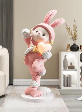 大兔子客厅落地灯卡通装饰品电视柜沙发装饰无障碍豪华高档乔迁礼
