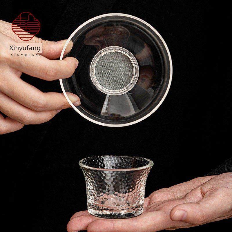 馨玉坊耐热玻璃茶漏泡茶茶滤 不锈钢过滤网 功夫茶具漏斗茶隔配件