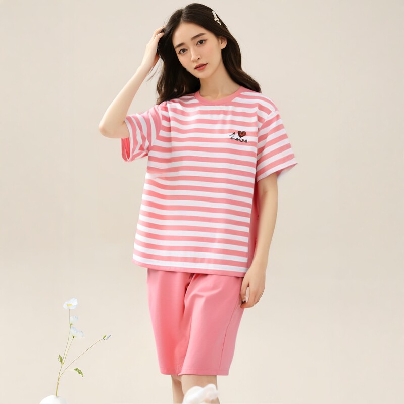 冰泉棉中裤家居服凉感抗菌短袖