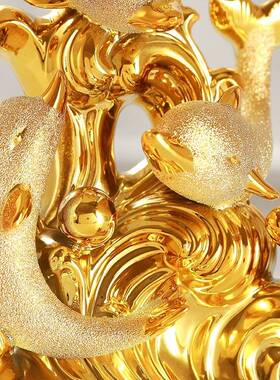 海豚陶瓷装饰品摆件客厅酒柜桌面创意简约新房家居摆设精致镀HASI