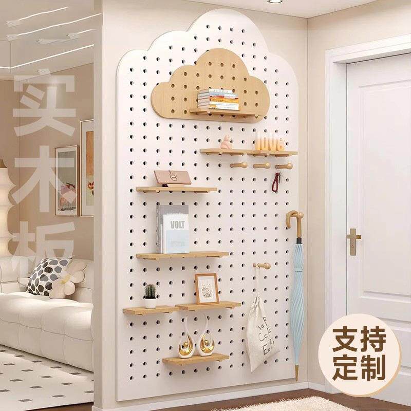 拉车套罩厂家直发洞洞板入户玄关置物架定制实木挂板装饰门隔板配件置