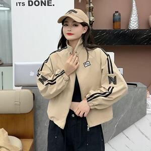 美式街头时尚立领短款外套女秋季新款设计感小众宽松显瘦别致上衣