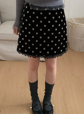 Flower & April-短裙半身裙女秋冬高腰显瘦百搭休闲半身裙160989