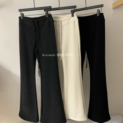 IN SEASON 设季-复古系带时尚加绒百搭显瘦瑜伽修身休闲裤JE-5566