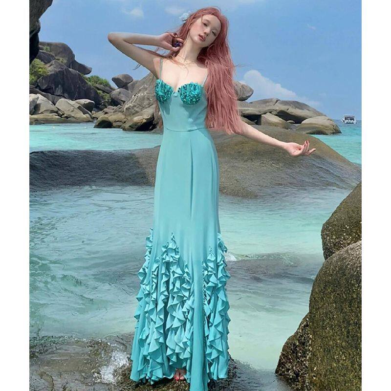 纯欲亮片吊带连衣裙女夏