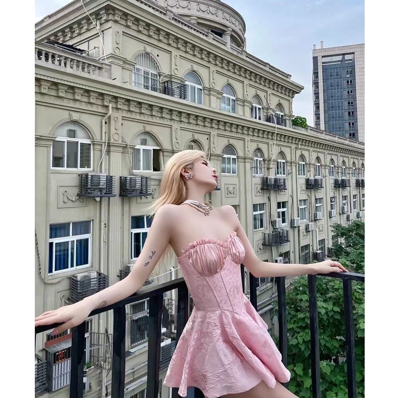粉色法式少女感洋气拼接