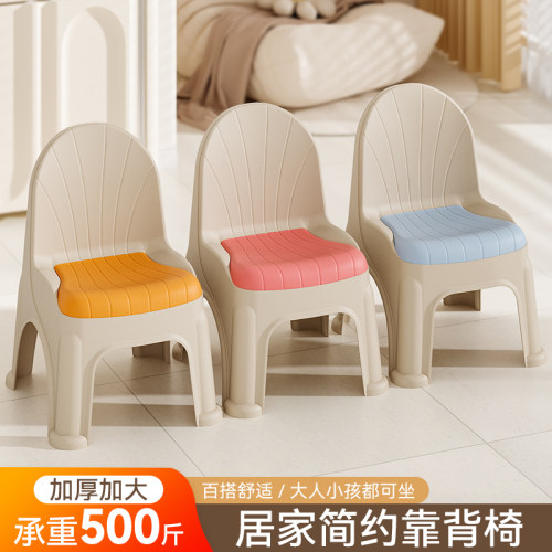 【特厚-承重500斤】塑料靠背椅子