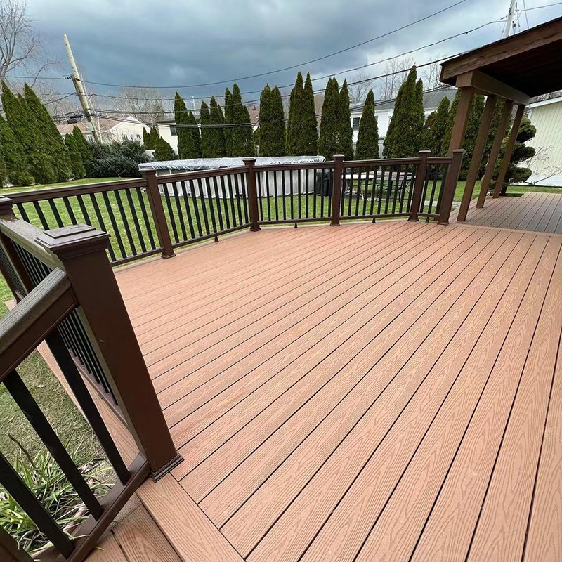 塑木地板户外公园栈道别墅露台室外二代共挤庭院R阳台防腐木塑地