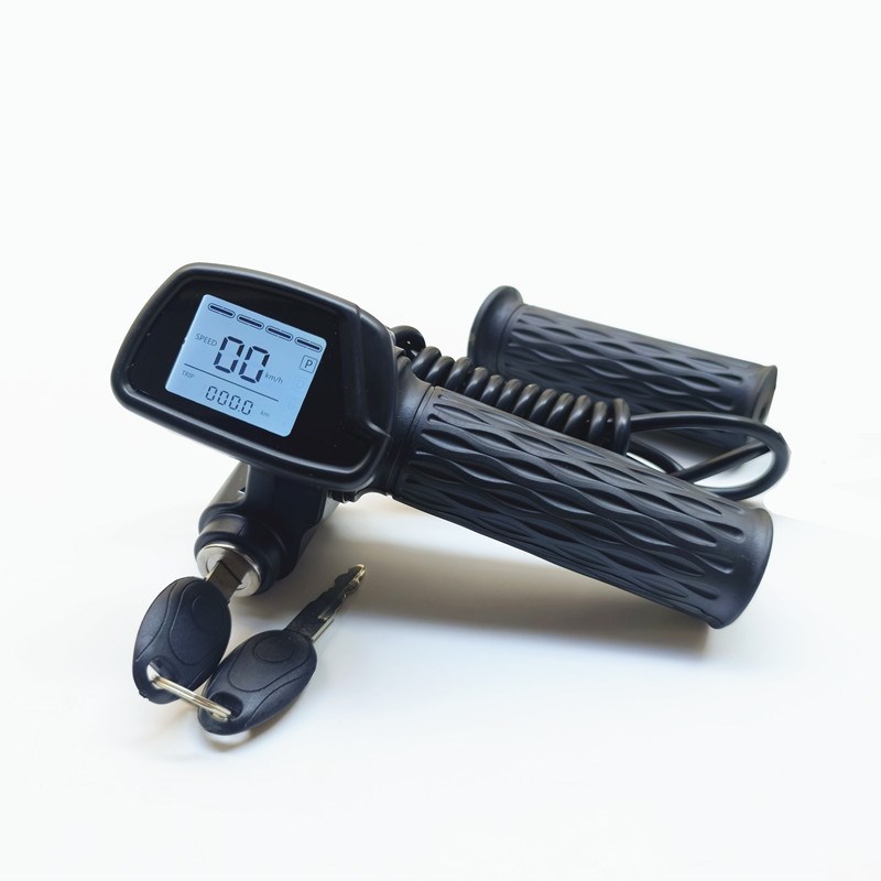 48V数显里程仪表锁钥匙开关油门B转把手适用哥得圣F10电动折叠车