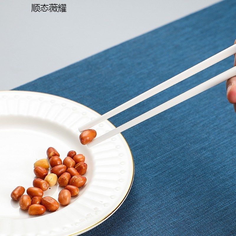 严选陶瓷筷子新款高级不发霉家庭防霉防滑M高档餐具骨瓷筷子家用